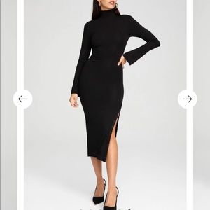 Good American Strut Midi Dress Black Size 2 NWT